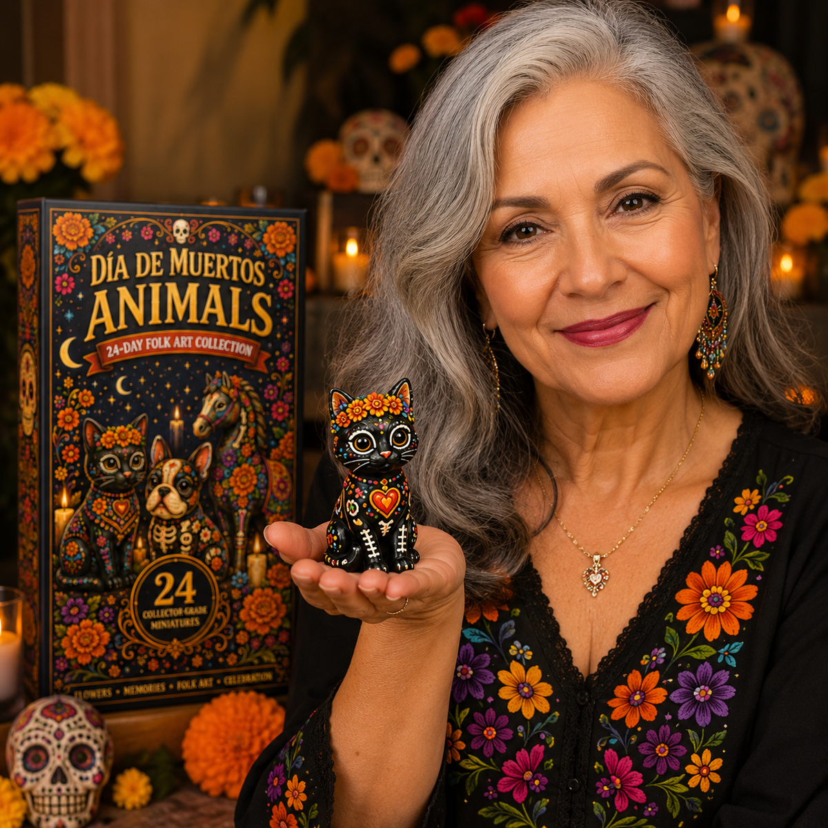 Día de Muertos Animals Advent Calendar 2026 – 24-Day Folk Art Animal Figurine Collection | 24 Unique Collector-Grade Miniatures - image 3