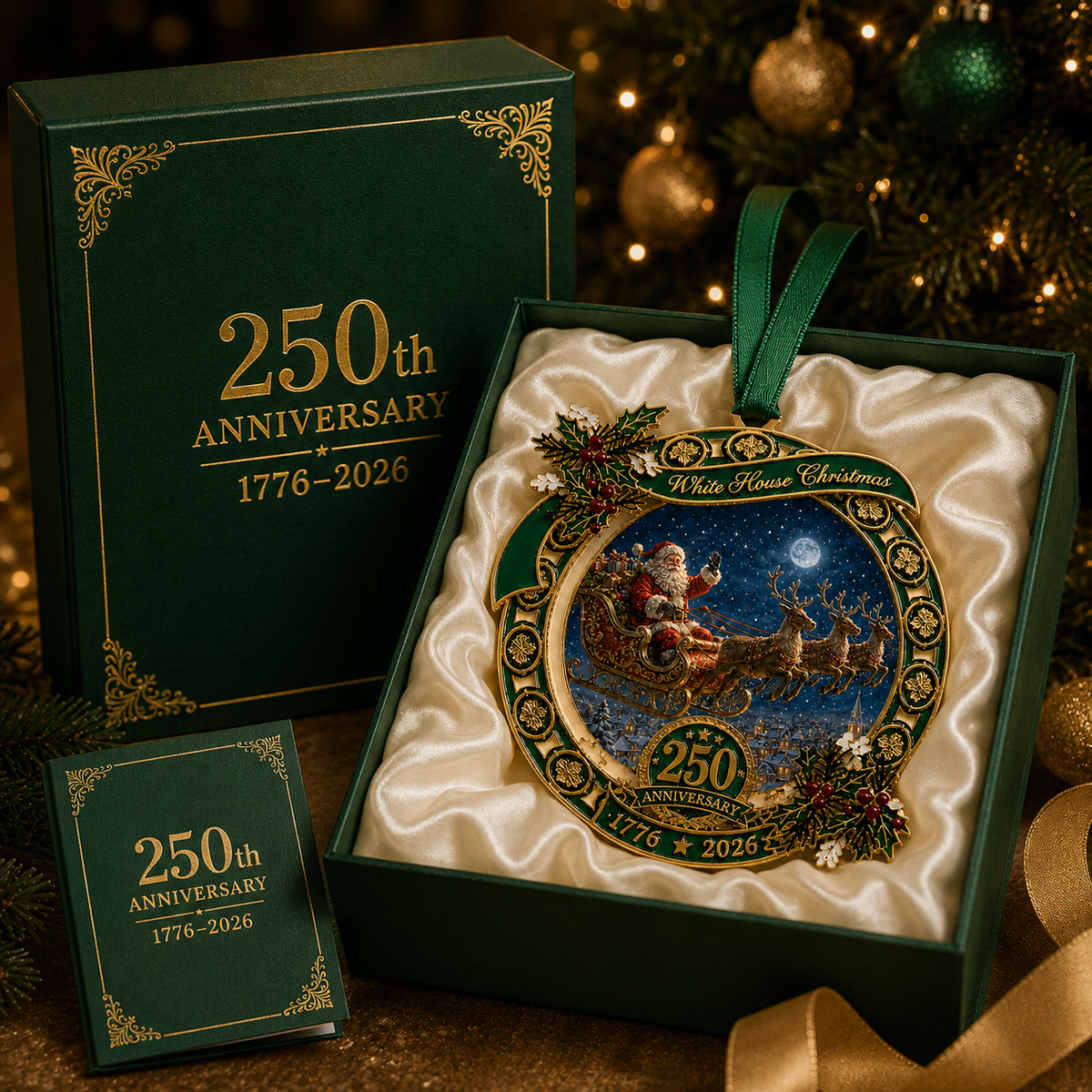 ❤️✨250th Anniversary Edition Santa's Sleigh Scene Ornament