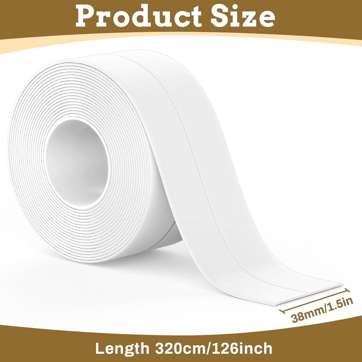 2Pcs White Caulk Tape Waterproof Self Adhesive - image 6