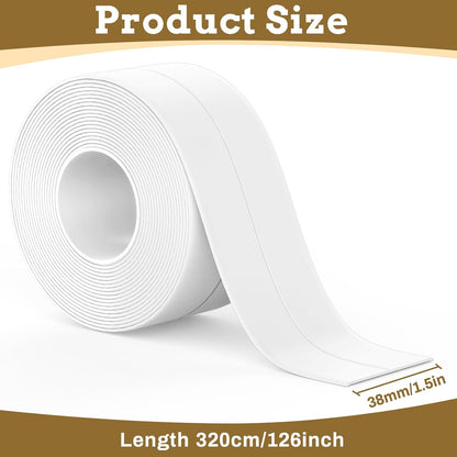 2Pcs White Caulk Tape Waterproof Self Adhesive - image 6