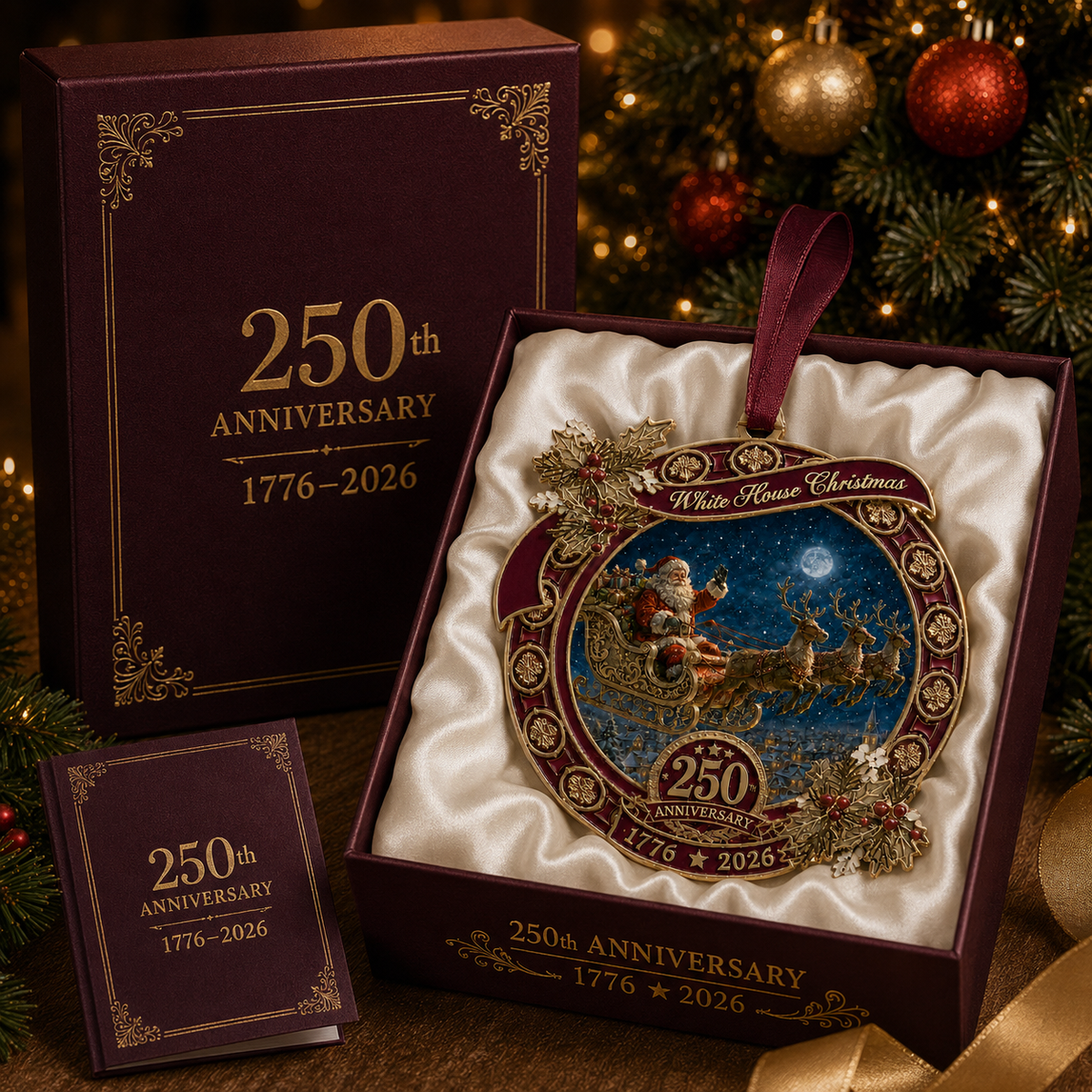 ❤️✨250th Anniversary Edition Santa's Sleigh Scene Ornament
