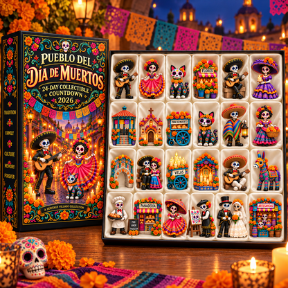 Pueblo del Día de Muertos 2026 – 24-Day Day of the Dead Collectible Countdown Calendar with 24 Unique Miniatures - image 7