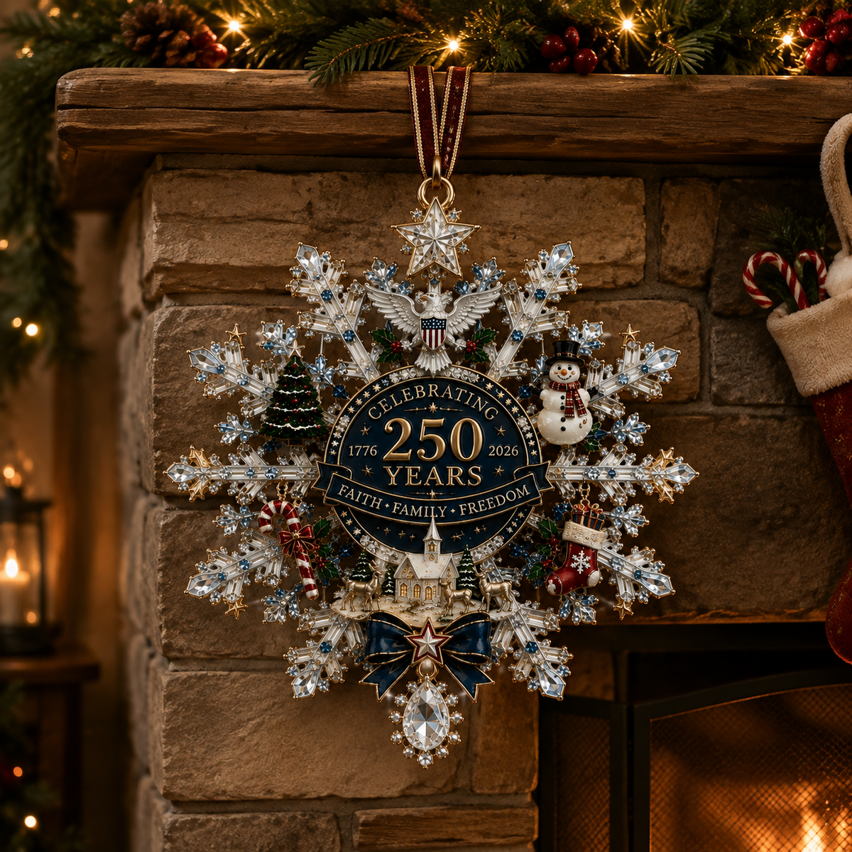 ❤️✨Shimmering Silver Christmas Commemorative Snowflake Ornament