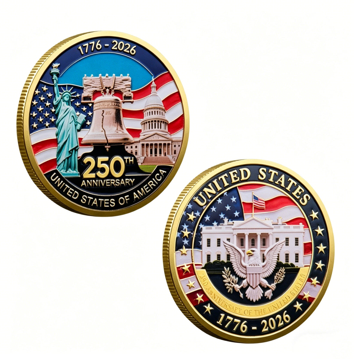 🎉🇺🇸 Limited Edition! 🔥🎁9PCS USA 250th Anniversary Commemorative Coin Gift Set - image 8