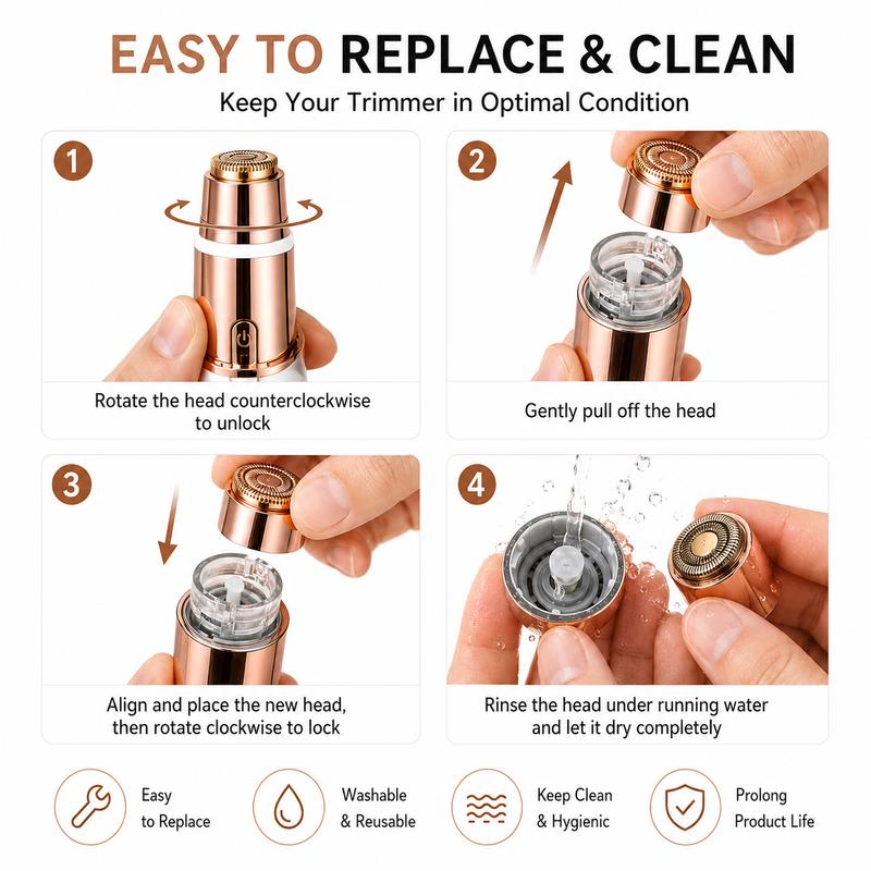 2 in 1 facial & eyebrow hair trimmer for Women, Rechargeable Face Razor✨ - image 6