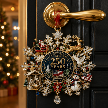 ❤️🔥Patriotic Limited Edition – Sparkling Christmas Commemorative Snowflake Ornament