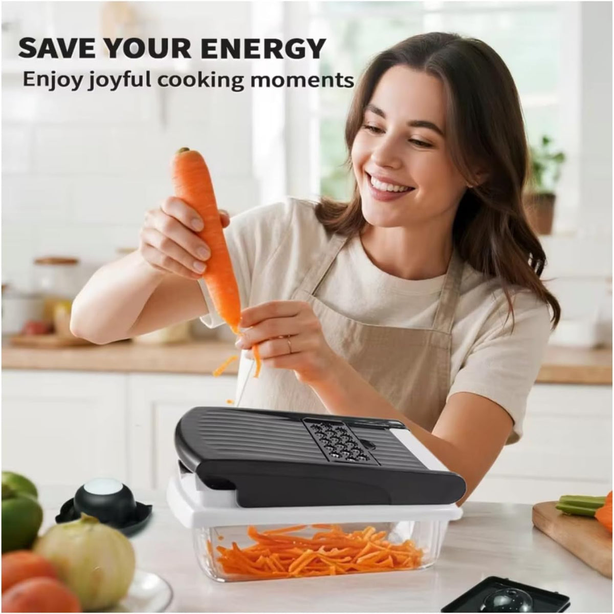 15-in-1 Vegetable Slicer Dicer, 7 Blades Kitchen Chopper