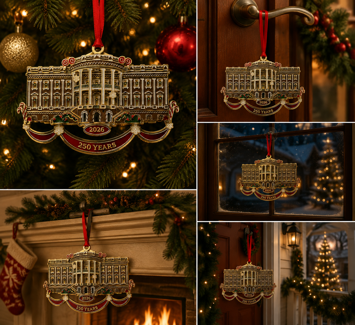 ❤️🔥Last 30pcs🔥❤️🔥White House Christmas tree ornaments