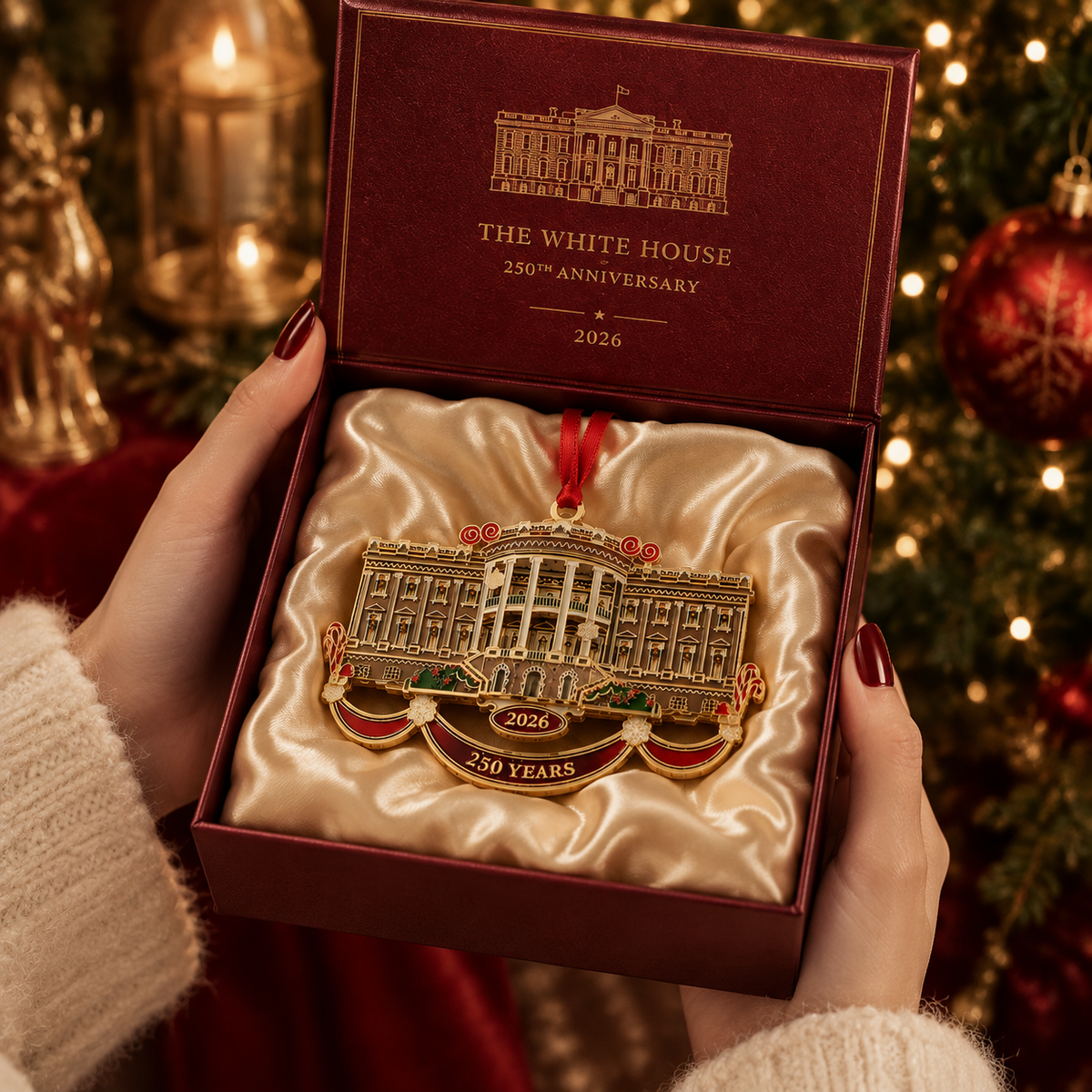 ❤️🔥Last 30pcs🔥❤️🔥White House Christmas tree ornaments