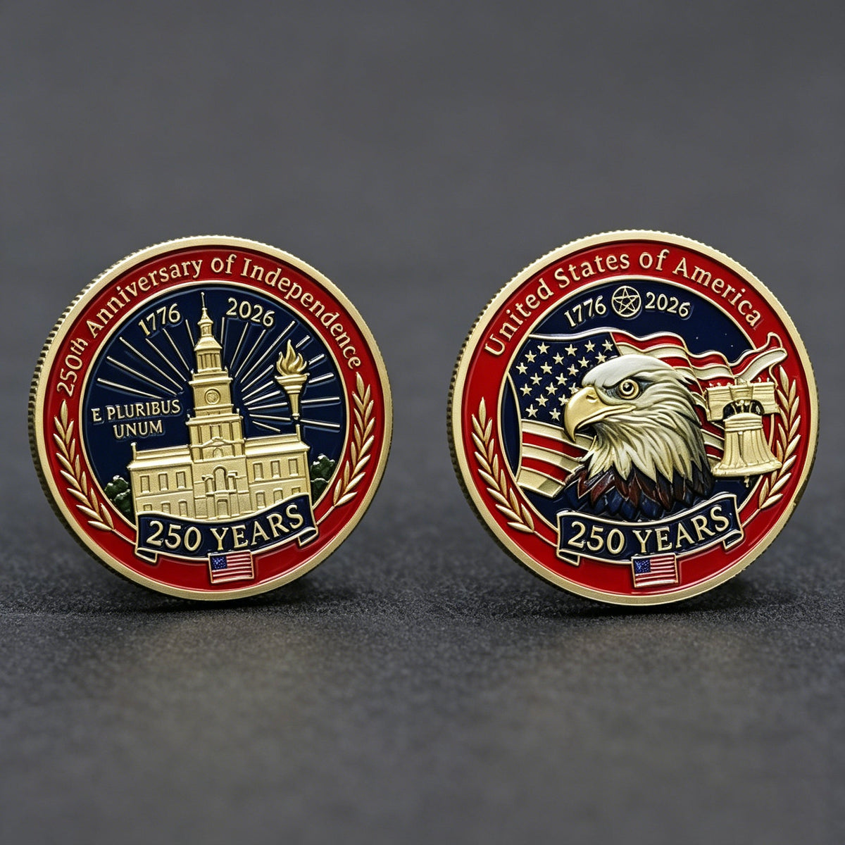 🎉🇺🇸 Limited Edition! 🔥🎁9PCS USA 250th Anniversary Commemorative Coin Gift Set - image 9