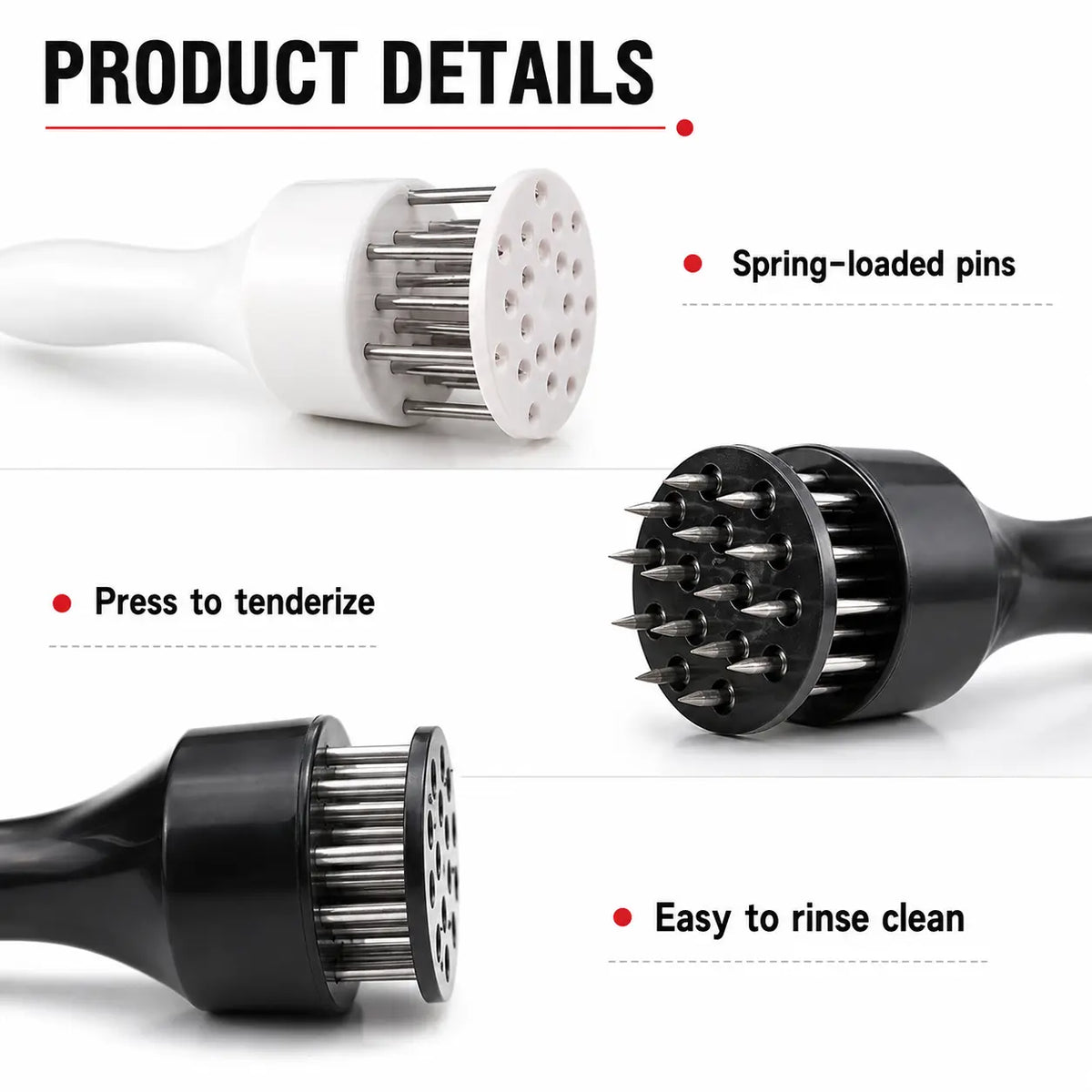 Stainless Steel Meat Tenderizer Tool – Multi-Needle Tenderizer for Fast Marinating & Juicier Meat - image 4