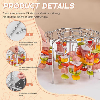 Air Fryer Skewer Rack,Round Grill with Stainless Steel🍢