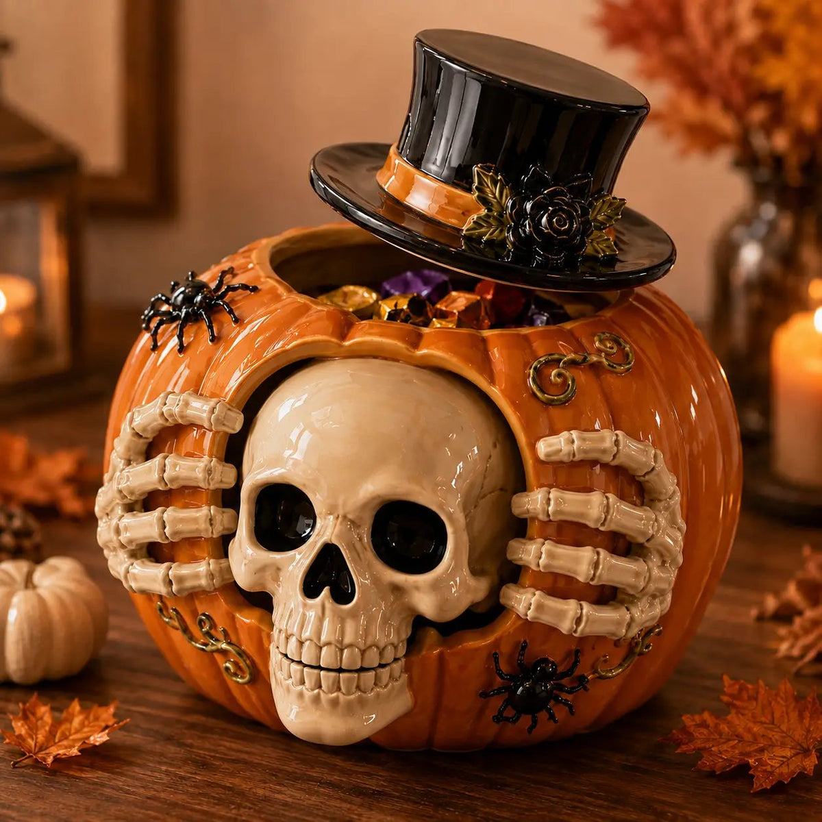 2027 Trick-or-Treat | Skull Pumpkin Candy Jar