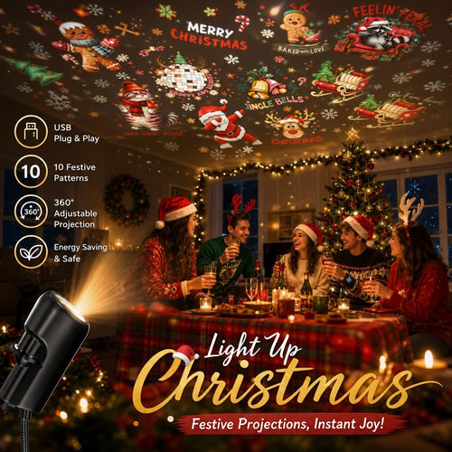 ✨Plug-&-Play HD Christmas Projector – 6 or 10 Festive Scenes(📦Buy 2 Free Shipping) - image 1