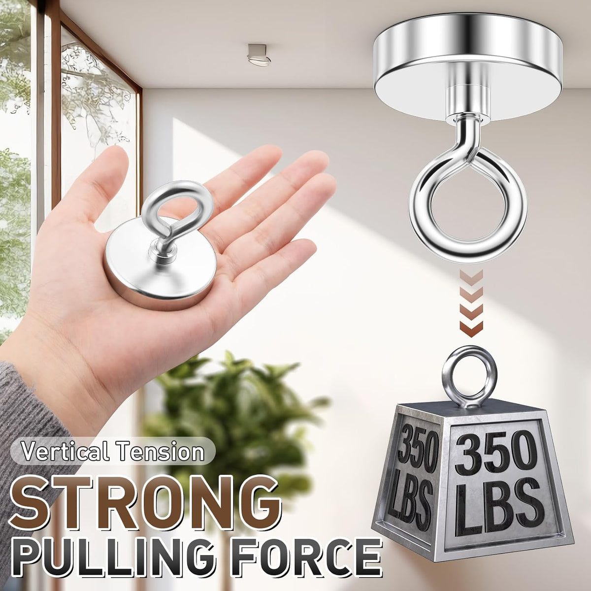 350 LBS Heavy Duty Fishing Magnet, Magnet with Countersunk Eyebolt🧲 - image 8
