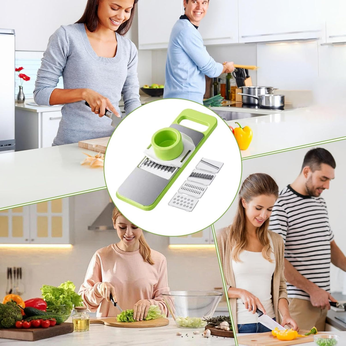 The Perfect Kitchen Gift: 5-in-1 Vegetable Cutter & Cheese Grater with Safety Features - Stainless Steel✨ - image 8