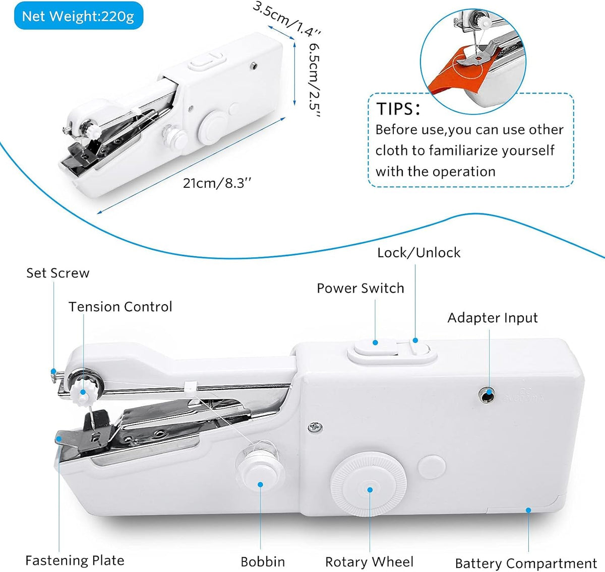 Portable Miniature Handheld Sewing Machine- Beginner-Simple Operation 🧵 - image 12