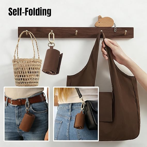 🔥Hot Sale-50% OFF🔥Foldable Keychain Tote Bag,Reusable Mini Travel Grocery Bags