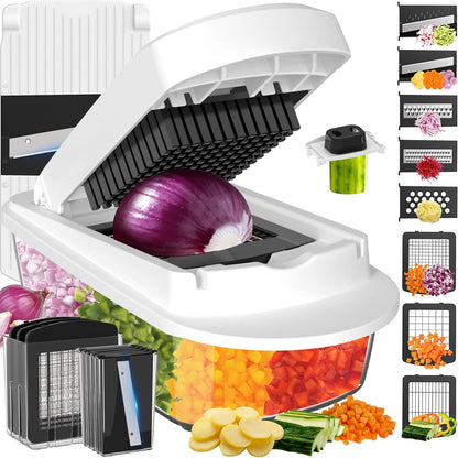 15-in-1 Vegetable Slicer Dicer, 7 Blades Kitchen Chopper