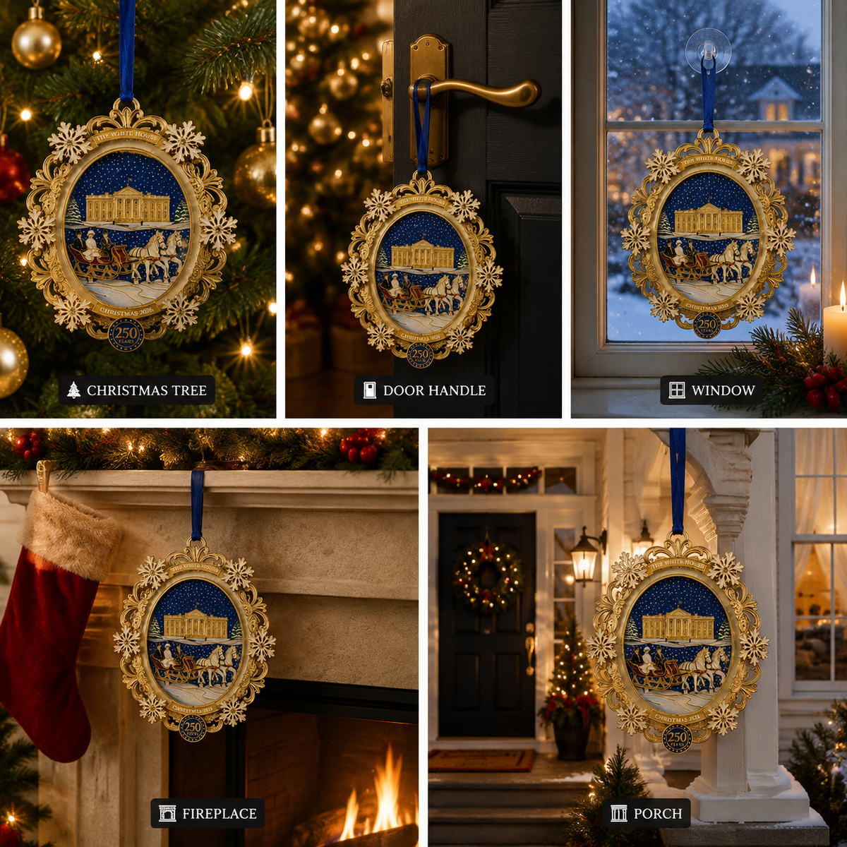 ❤️✨White House Snowy Christmas Night Commemorative Ornament