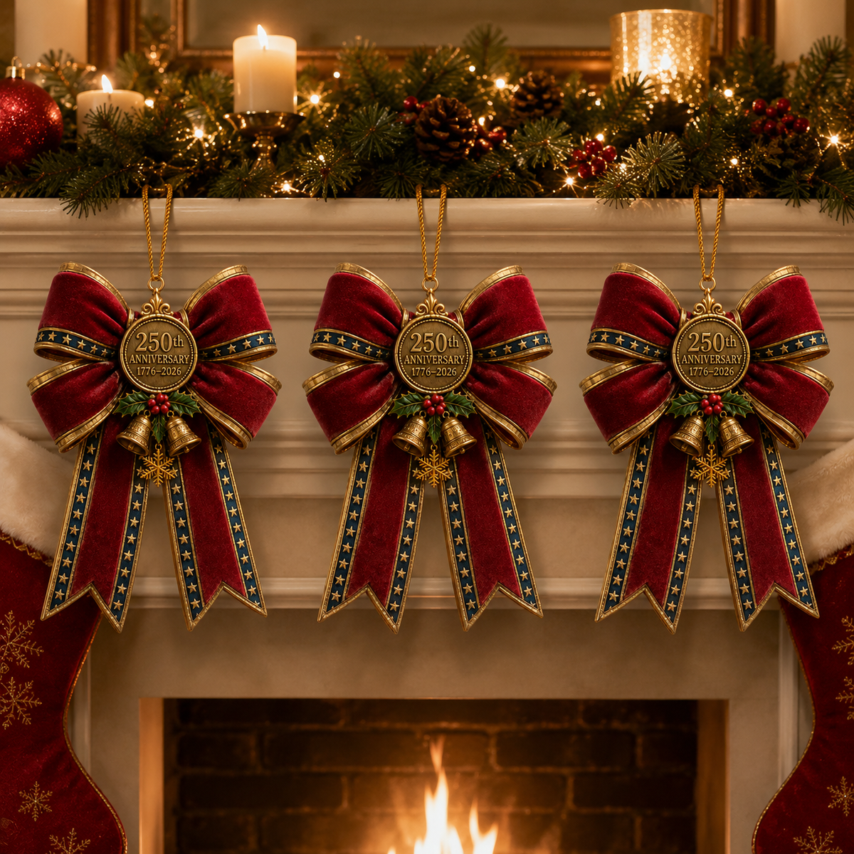 ❤️✨250th Anniversary Bow Christmas Tree Ornament