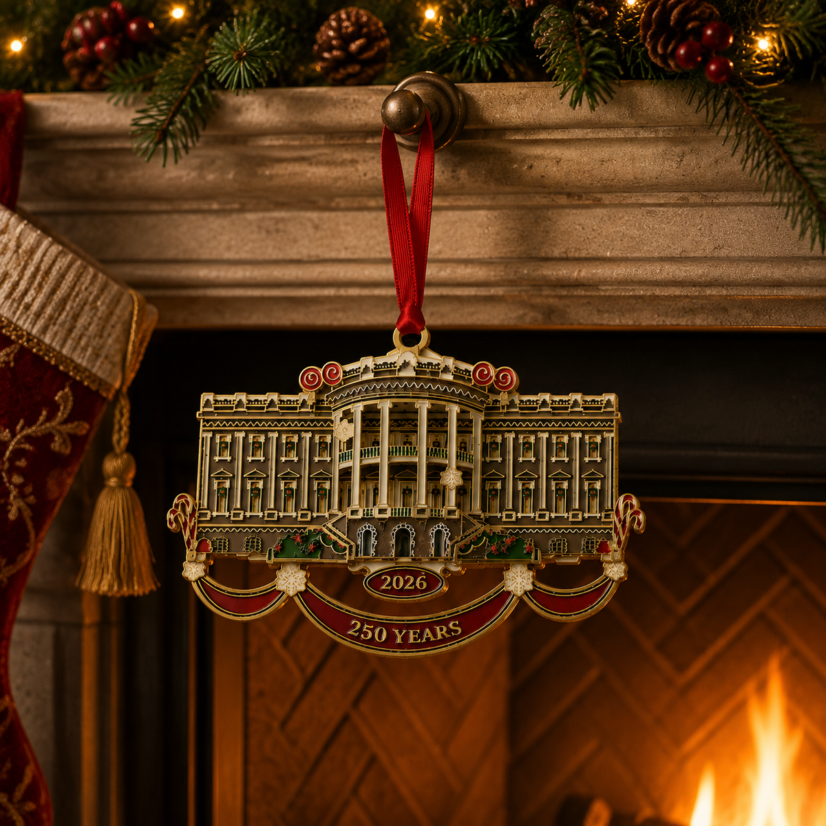 ❤️🔥Last 30pcs🔥❤️🔥White House Christmas tree ornaments