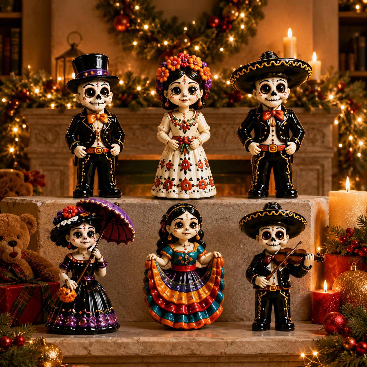High-quality miniature model✨2026 Day of the Dead Advent Calendar – 24 Days of Mystery Collectible Figurines, Sugar Skull Characters & Festive Holiday Surprises - image 5