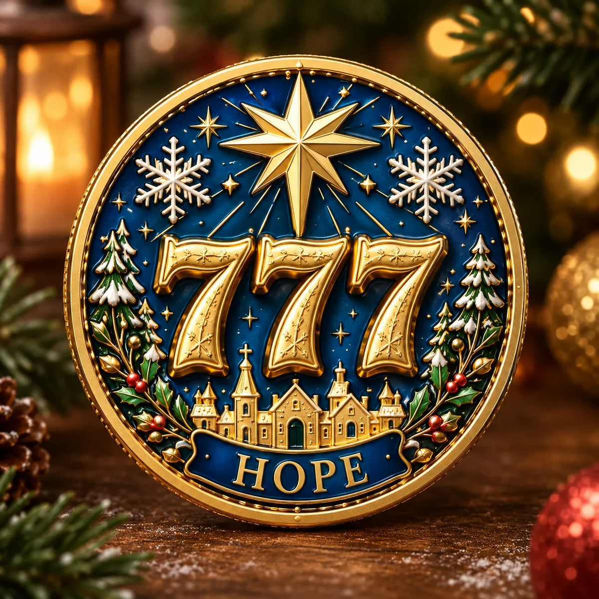 🎄✨ Lucky 777 Christmas Blessing Coin — Holiday Collectible Keepsake 🎁 - image 4