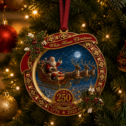 ❤️✨250th Anniversary Edition Santa's Sleigh Scene Ornament