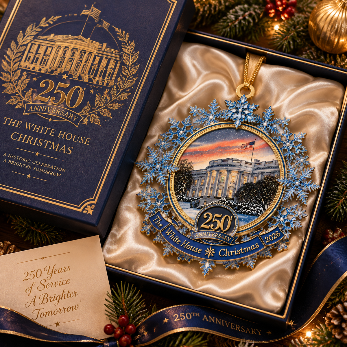 ❤️✨White House 250th Anniversary Commemorative Snowflake Ornament