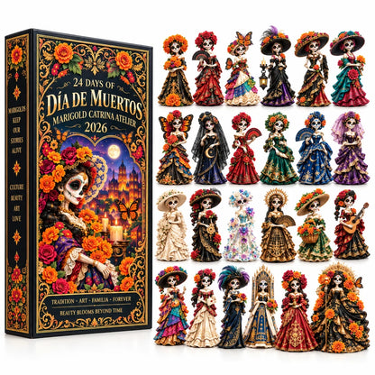 💖Pueblo del Día de Muertos 2026 Countdown Calendar with 24 Unique Miniatures