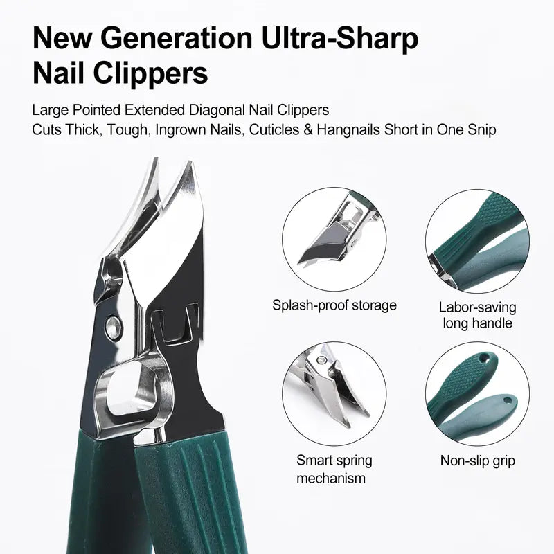 Eagle Beak Beveled Nail Clippers, 3Pcs✂️ For Thick & Ingrown Nails, Seniors
