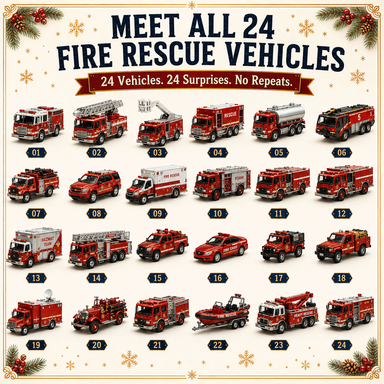 ❤️last 30pcs🔥🚒Fire Rescue 24-Day Advent Calendar