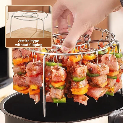 Air Fryer Skewer Rack,Round Grill with Stainless Steel🍢