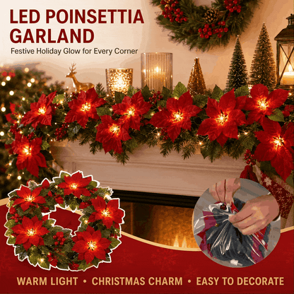 🎄✨ Christmas Poinsettia LED Garland String Lights - image 1
