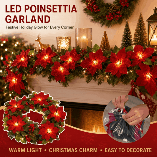🎄✨ Christmas Poinsettia LED Garland String Lights - image 1