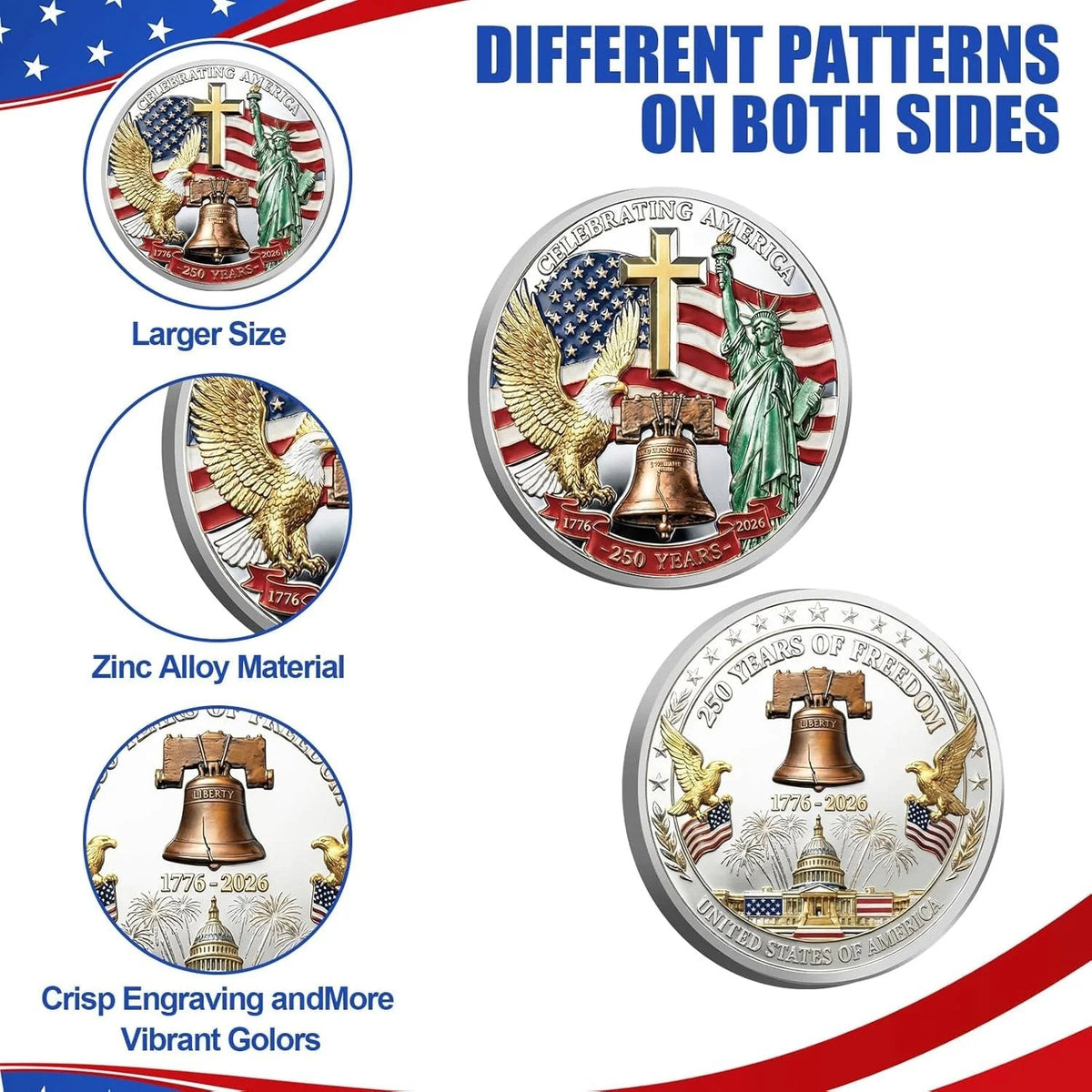 🎉🇺🇸 Limited Edition!🔥🔥United States 250th Anniversary Coin - image 5