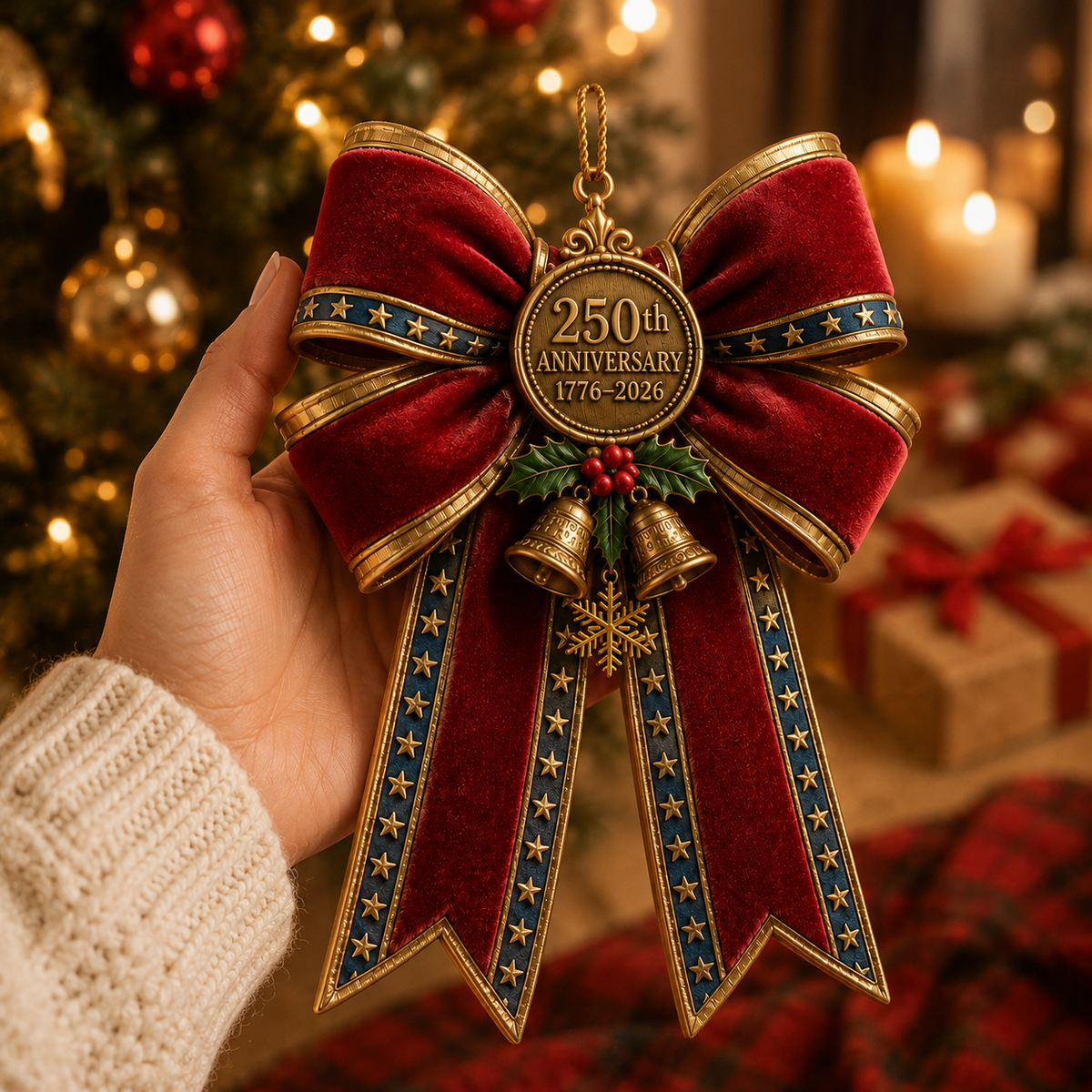 ❤️✨250th Anniversary Bow Christmas Tree Ornament