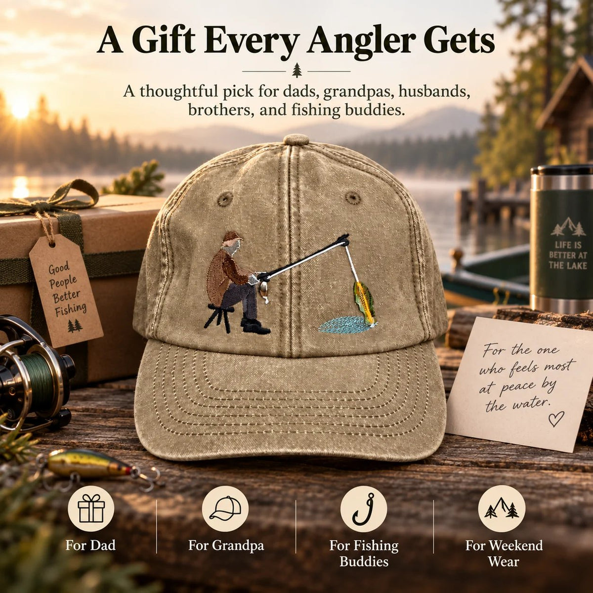 🔥 Last Day 49% OFF-🎣🧢 Catch of the Day Interactive Fishing Cap –🎁 Vintage Washed Moving Fish Hat - image 4