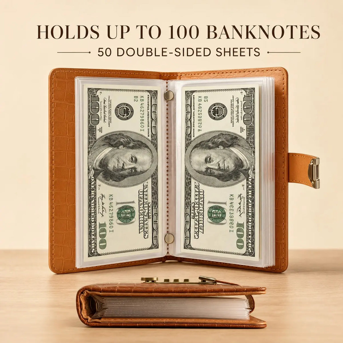 100‑Transparent‑Pocket Currency Collectors Album, Top‑Grade PU Leather📘 - image 4