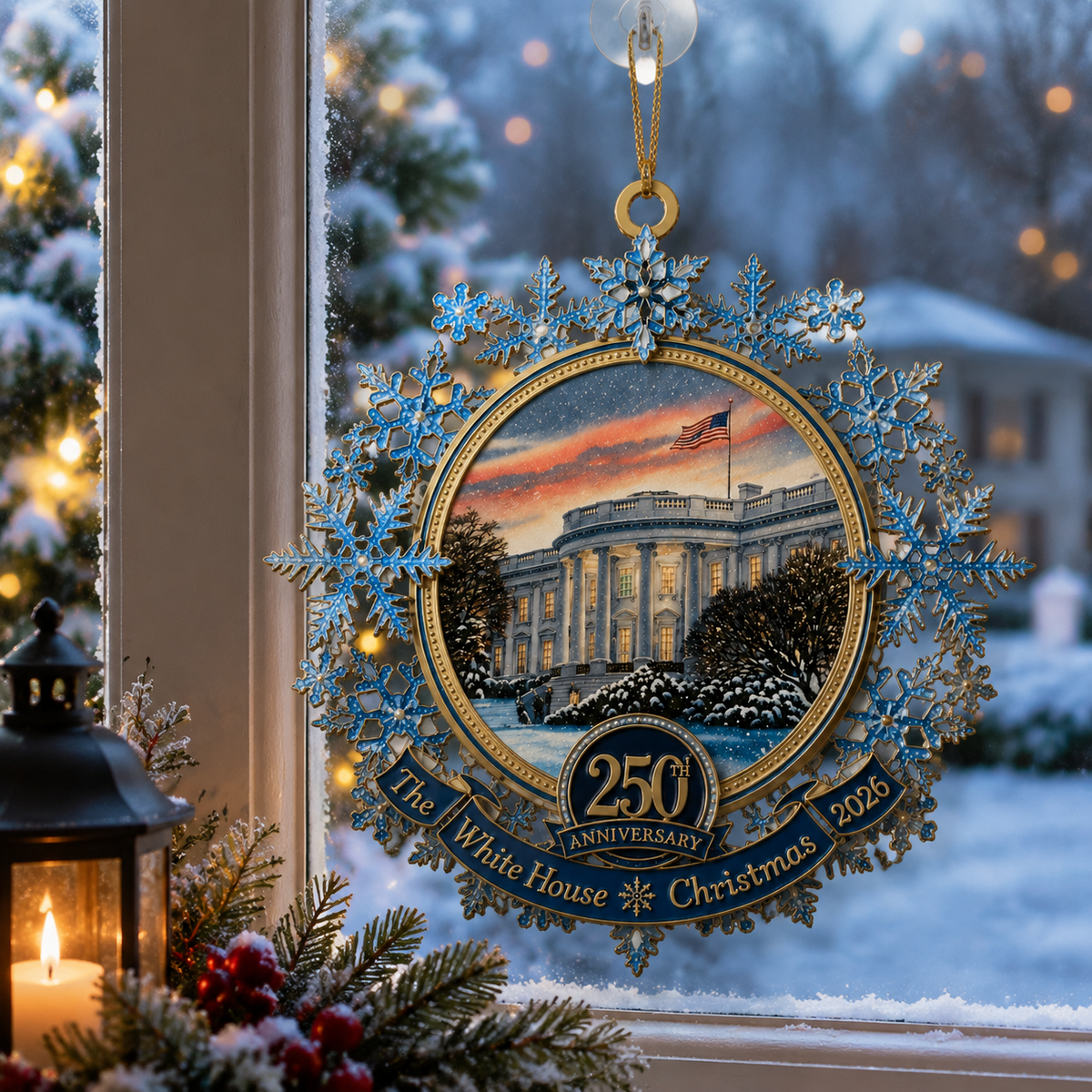 ❤️✨White House 250th Anniversary Commemorative Snowflake Ornament