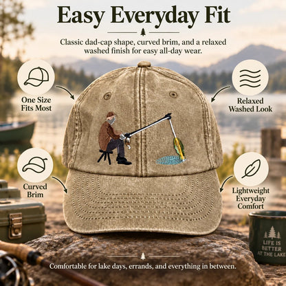 🔥 Last Day 49% OFF-🎣🧢 Catch of the Day Interactive Fishing Cap –🎁 Vintage Washed Moving Fish Hat - image 3