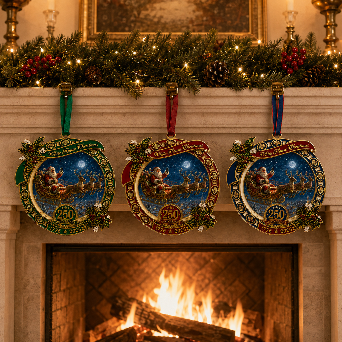 ❤️✨250th Anniversary Edition Santa's Sleigh Scene Ornament