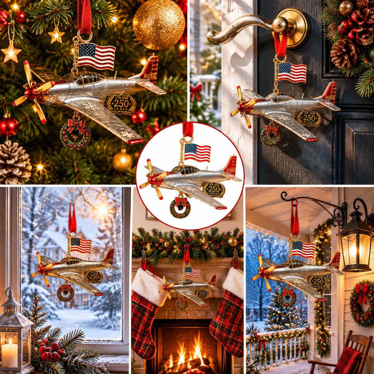 ❤️✨250th Anniversary Airplane-Shaped Christmas Ornament