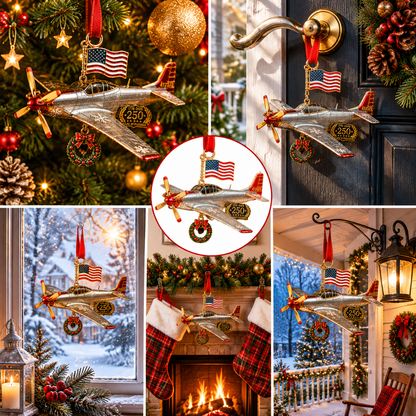 ❤️✨250th Anniversary Airplane-Shaped Christmas Ornament