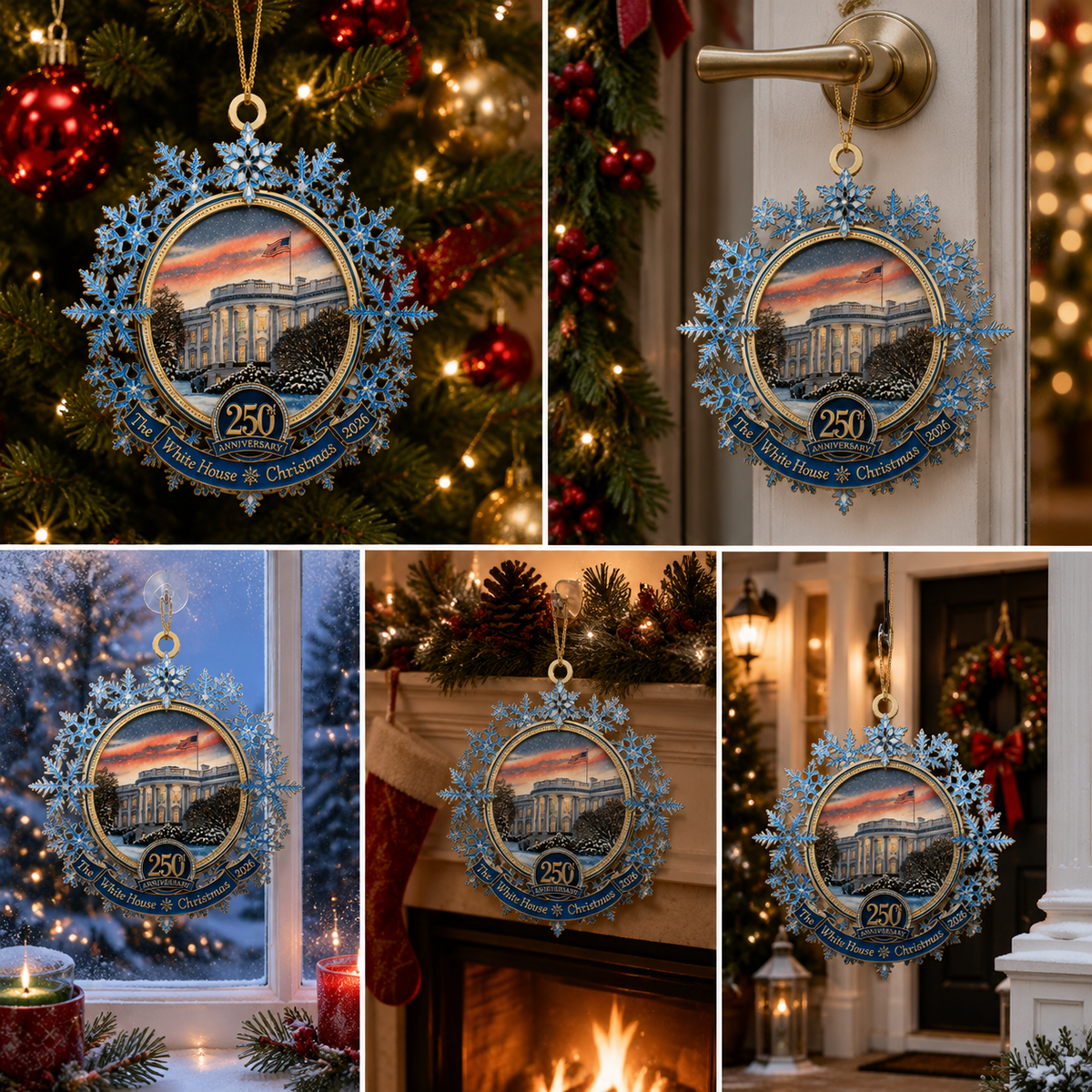 ❤️✨White House 250th Anniversary Commemorative Snowflake Ornament