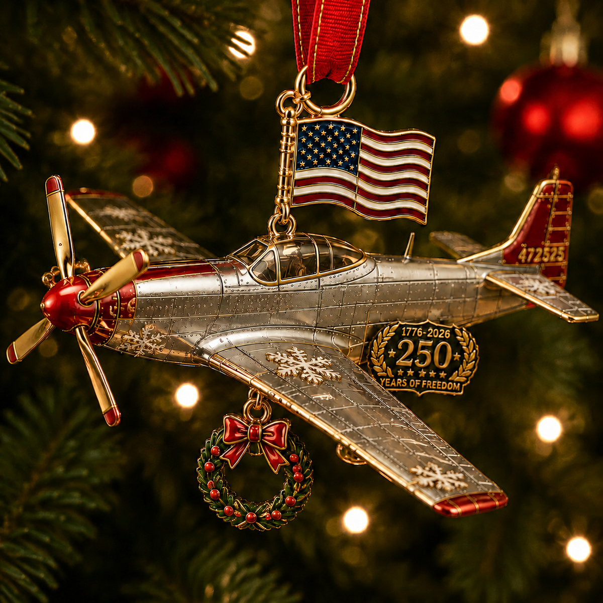❤️✨250th Anniversary Airplane-Shaped Christmas Ornament