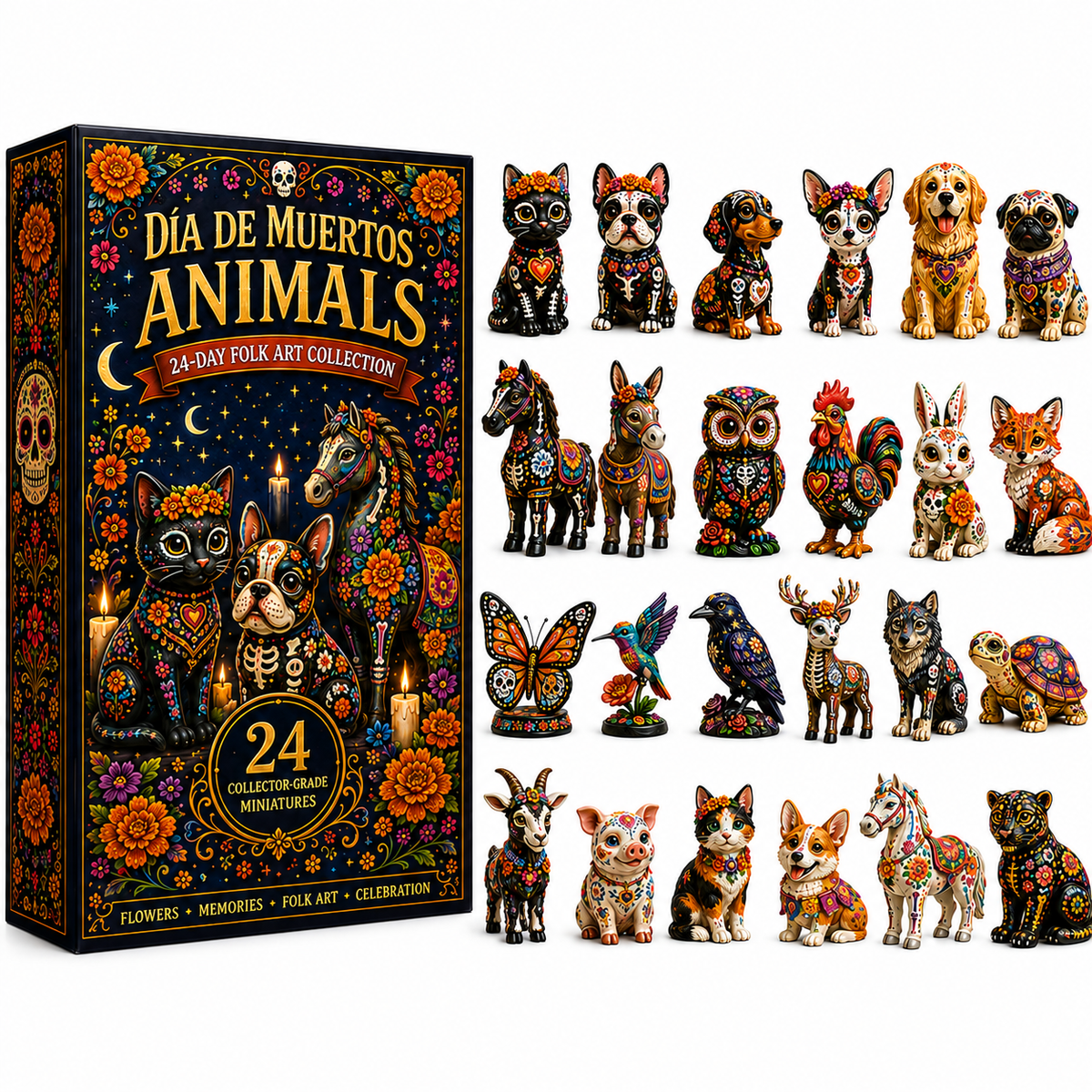 Día de Muertos Animals Advent Calendar 2026 – 24-Day Folk Art Animal Figurine Collection | 24 Unique Collector-Grade Miniatures - image 13