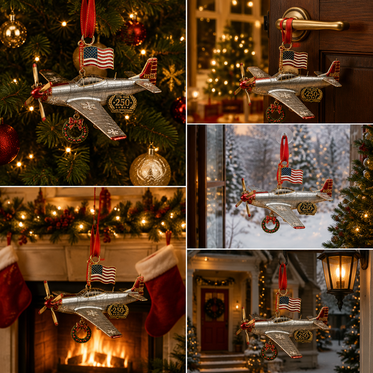 ❤️✨250th Anniversary Airplane-Shaped Christmas Ornament