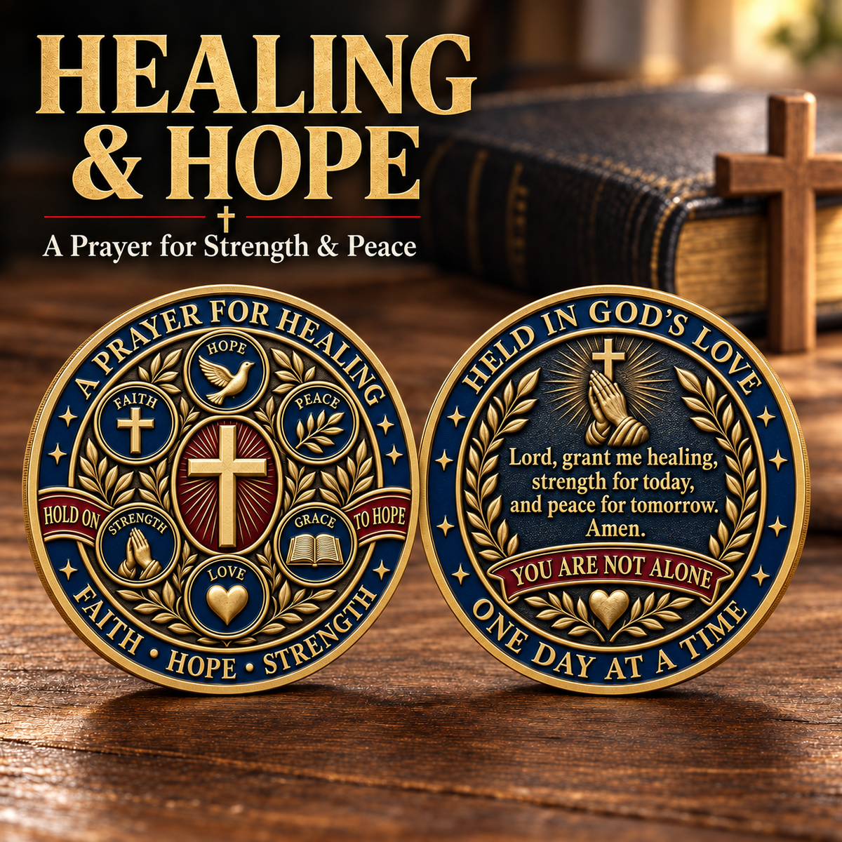 "Healing & Hope" Prayer Coin 🙏 | A Pocket-Sized Reminder of God's Love | Strength & Peace Token - image 4